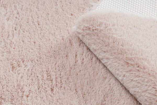 Covor lavabil modern SHAPE 3105 inima shaggy - roz roșu, antiderapant