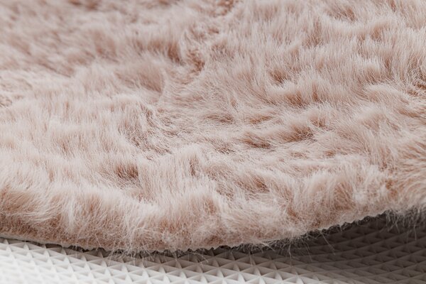 Covor lavabil modern SHAPE 3105 inima shaggy - roz roșu, antiderapant