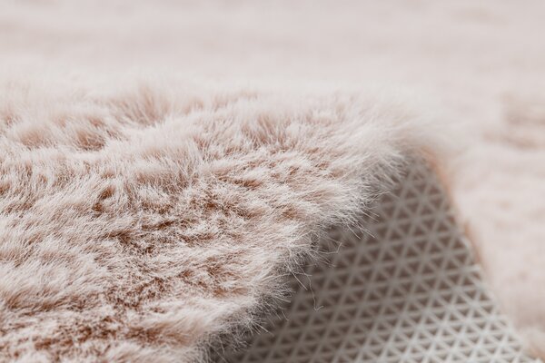 Covor lavabil modern SHAPE 3105 inima shaggy - roz roșu, antiderapant