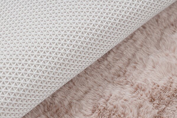 Covor lavabil modern SHAPE 3105 inima shaggy - roz roșu, antiderapant