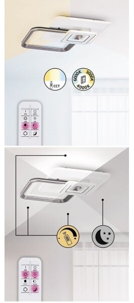 Rabalux 2937 - Lustră LED reglabilă, 48W, 230V, 3000K/4000K/6000K + telecomandă
