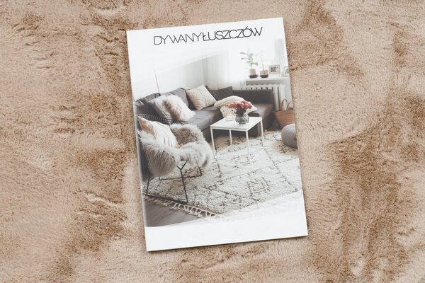 Covor lavabil modern SHAPE 3105 inima shaggy - bej, antiderapant