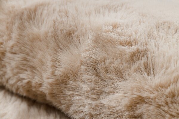 Covor lavabil modern SHAPE 3105 inima shaggy - bej, antiderapant