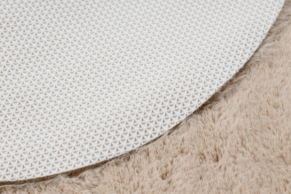 Covor lavabil modern SHAPE 3105 inima shaggy - bej, antiderapant