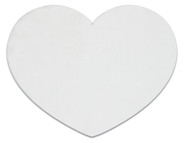 Covor lavabil modern SHAPE 3105 inima shaggy - fildeş, antiderapant