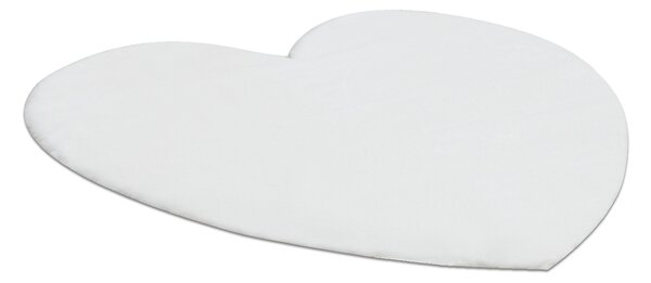 Covor lavabil modern SHAPE 3105 inima shaggy - fildeş, antiderapant