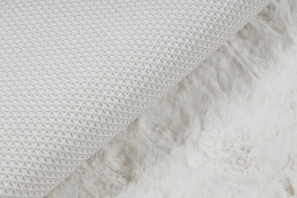 Covor lavabil modern SHAPE 3105 inima shaggy - fildeş, antiderapant