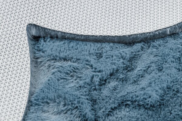 Covor lavabil modern SHAPE 3106 Floare shaggy - albastru, antiderapant