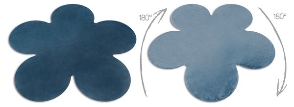 Covor lavabil modern SHAPE 3106 Floare shaggy - albastru, antiderapant
