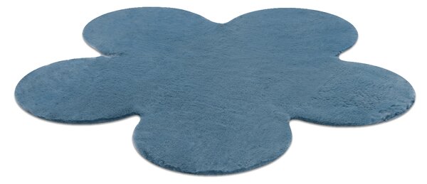 Covor lavabil modern SHAPE 3106 Floare shaggy - albastru, antiderapant