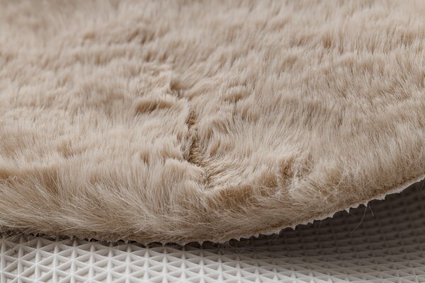 Covor lavabil modern SHAPE 3106 Floare shaggy - bej, antiderapant