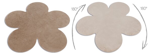 Covor lavabil modern SHAPE 3106 Floare shaggy - bej, antiderapant
