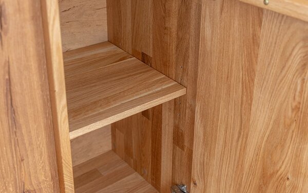 Comodă lemn masiv Aurora Iluminată Stejar, 185 × 43.5 × 79 cm