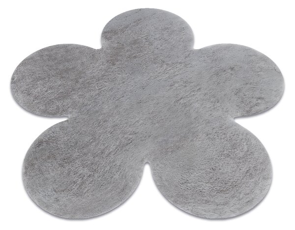 Covor lavabil modern SHAPE 3106 Floare shaggy - gri, antiderapant
