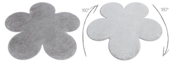 Covor lavabil modern SHAPE 3106 Floare shaggy - gri, antiderapant