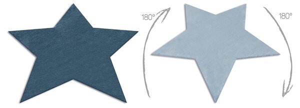 Covor lavabil modern SHAPE 3148 Stea shaggy - albastru, antiderapant