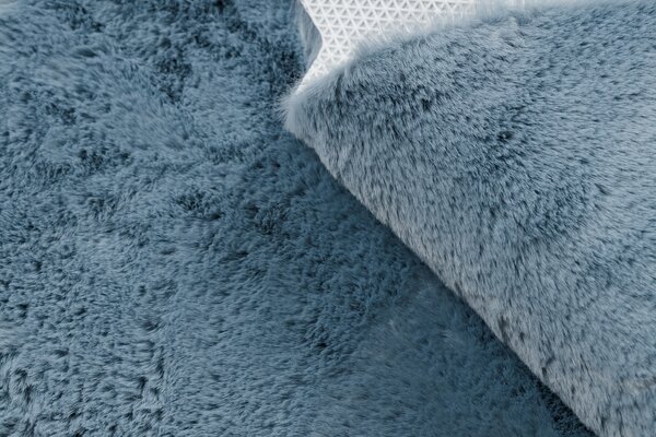 Covor lavabil modern SHAPE 3148 Stea shaggy - albastru, antiderapant