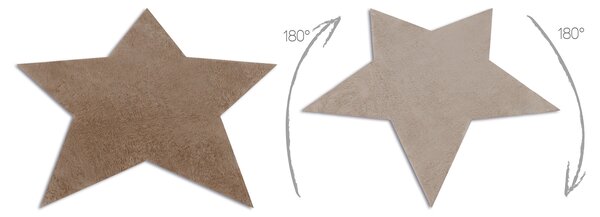 Covor lavabil modern SHAPE 3148 Stea shaggy - bej, antiderapant