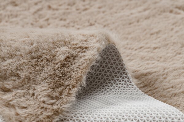 Covor lavabil modern SHAPE 3148 Stea shaggy - bej, antiderapant