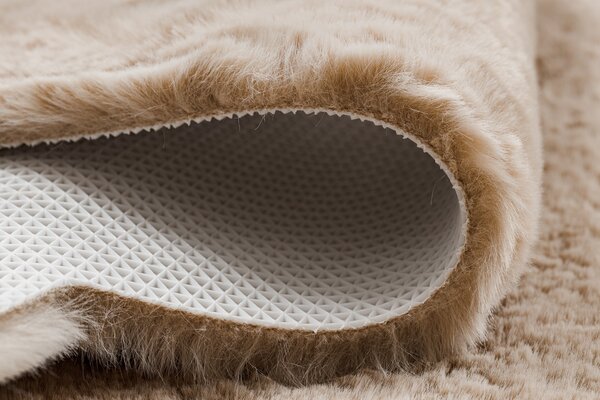 Covor lavabil modern SHAPE 3148 Stea shaggy - bej, antiderapant