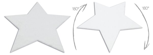 Covor lavabil modern SHAPE 3148 Stea shaggy - fildeş, antiderapant