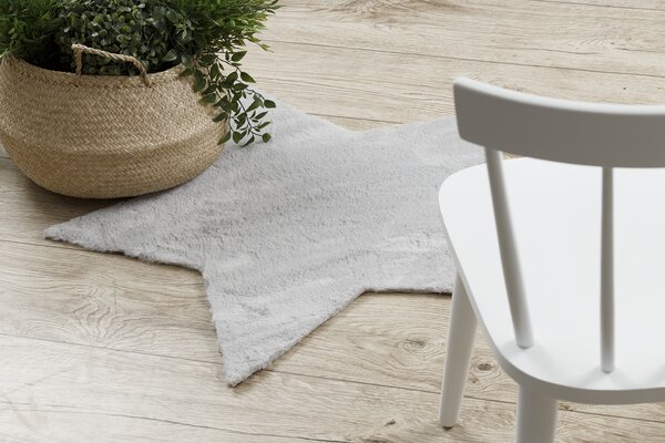 Covor lavabil modern SHAPE 3148 Stea shaggy - gri, antiderapant