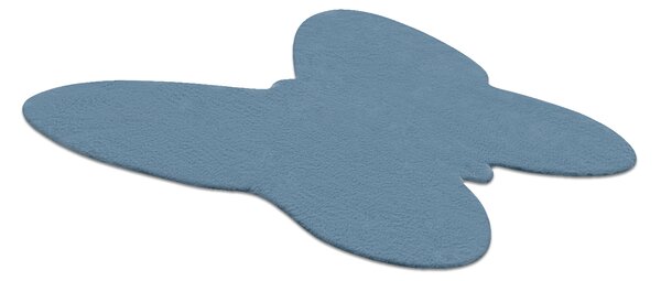 Covor lavabil modern SHAPE 3150 Fluture shaggy - albastru, antiderapant