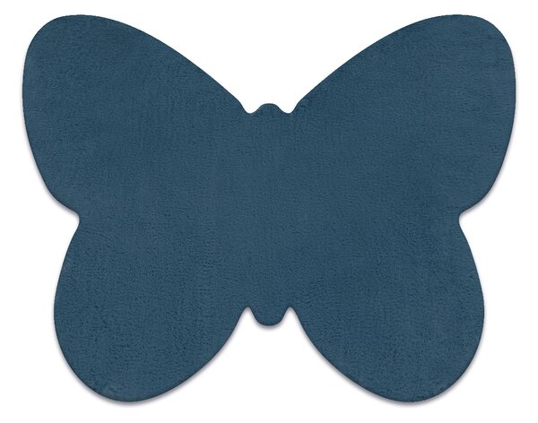 Covor lavabil modern SHAPE 3150 Fluture shaggy - albastru, antiderapant
