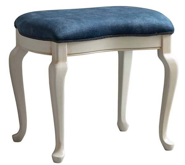 Taburet lemn masiv crem Ambra, 57 × 42 × 52 cm