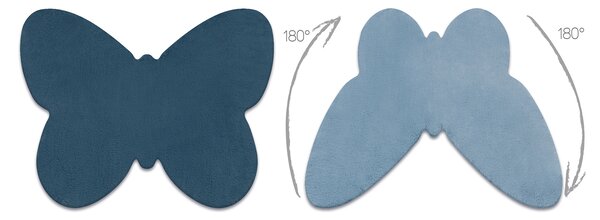 Covor lavabil modern SHAPE 3150 Fluture shaggy - albastru, antiderapant
