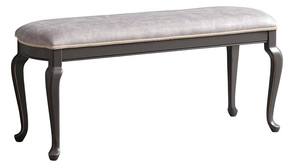 Băncuță lemn masiv gri Ambra, 120 × 52 × 80 cm