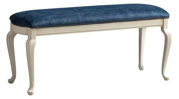 Băncuță lemn masiv crem Ambra, 120 × 52 × 80 cm
