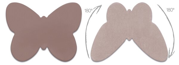 Covor lavabil modern SHAPE 3150 Fluture shaggy - roz roșu, antiderapant