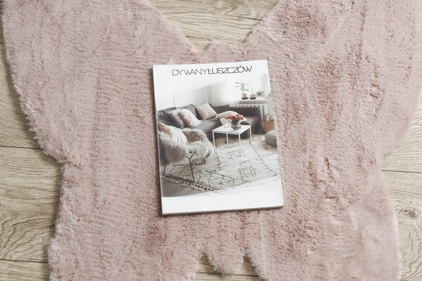 Covor lavabil modern SHAPE 3150 Fluture shaggy - roz roșu, antiderapant
