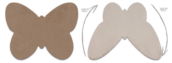 Covor lavabil modern SHAPE 3150 Fluture shaggy - bej, antiderapant