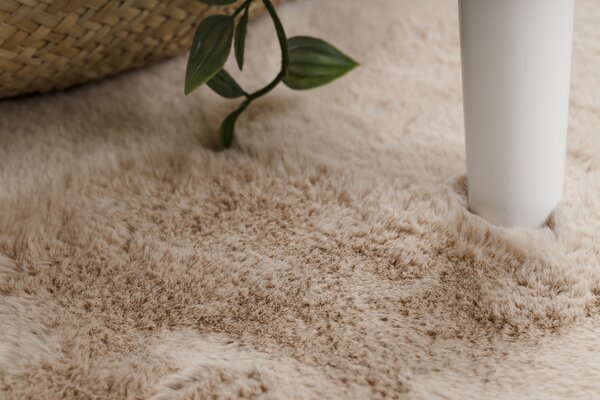 Covor lavabil modern SHAPE 3150 Fluture shaggy - bej, antiderapant