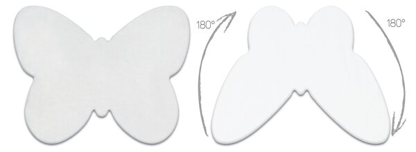 Covor lavabil modern SHAPE 3150 Fluture shaggy - fildeş, antiderapant