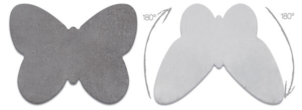 Covor lavabil modern SHAPE 3150 Fluture shaggy - gri, antiderapant
