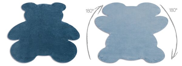Covor lavabil modern SHAPE 3146 Ursuleț shaggy - albastru, antiderapant