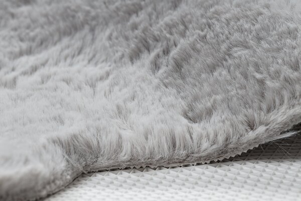 Covor lavabil modern SHAPE 3146 Ursuleț shaggy - gri, antiderapant