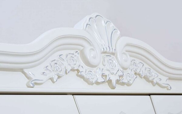 Dulap lemn masiv alb 3 Uși Paris, 157 × 59 × 241 cm