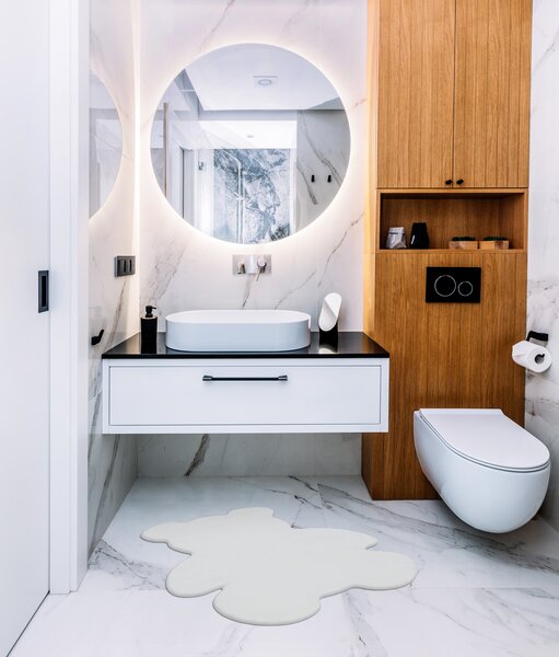 Covor lavabil modern SHAPE 3146 Ursuleț shaggy - fildeş, antiderapant