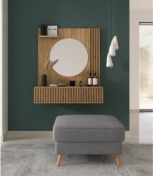 Masă lemn masiv de Toaletă Suspendată Sia Nature, 85 × 40 × 100 cm