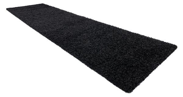Covor, Traversa SOFFI shaggy 5cm negru - pentru bucătărie, hol și coridor