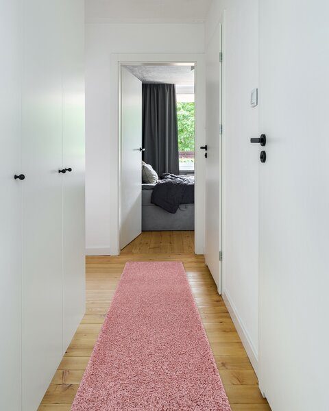 Covor, Traversa SOFFI shaggy 5cm roz - pentru bucătărie, hol și coridor