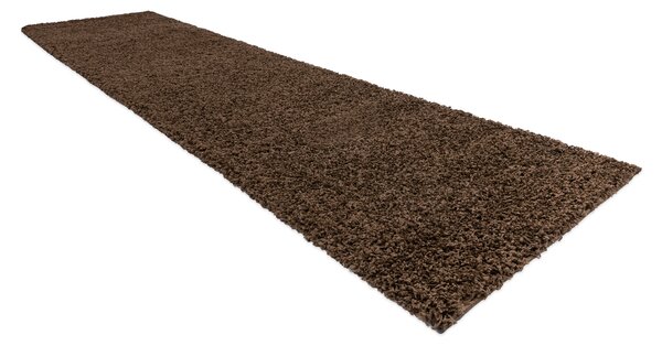 Covor, Traversa SOFFI shaggy 5cm maro - pentru bucătărie, hol și coridor