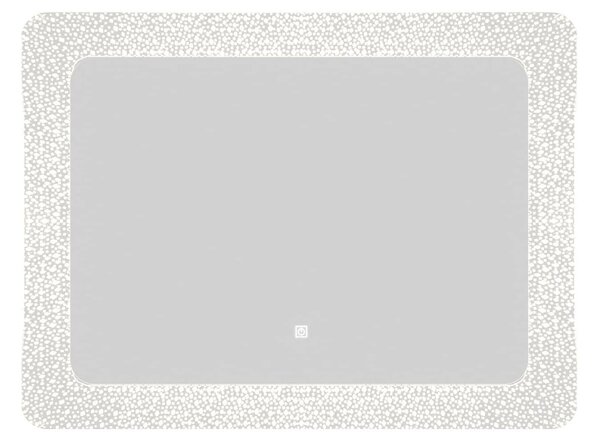Oglindă lemn masiv cu iluminare LED si acționare touch Efect Cristale 80x60cm