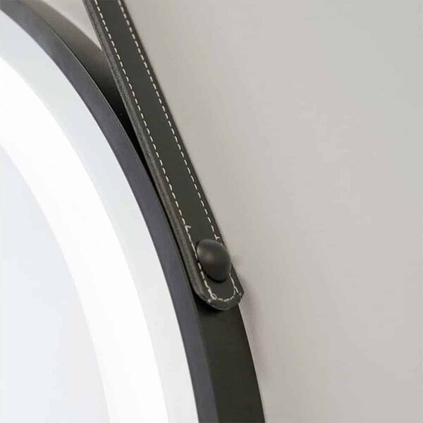 Oglindă lemn masiv cu iluminare LED si acționare touch 60 cm