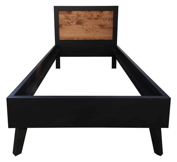 Pat lemn masiv Timeless 90x190 cm Negru