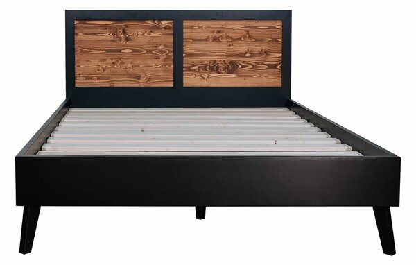 Pat lemn masiv Timeless 140x190 cm Negru